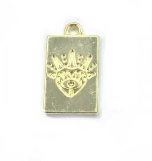 Bedel / Tag alziend oog goud 10x16mm