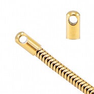 Stainless steel  (RVS) Eindkap voor jasseron snake Ø3.4 Goud