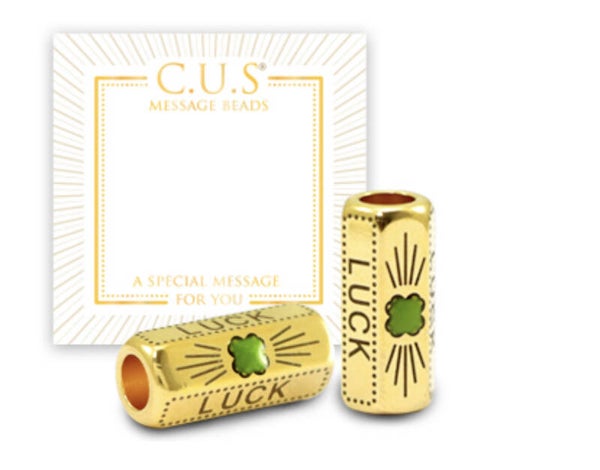 C.U.S. DQ Message beads Luck & Clover Goud