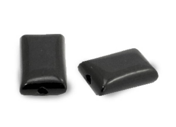 Edelsteen kralen rechthoek black