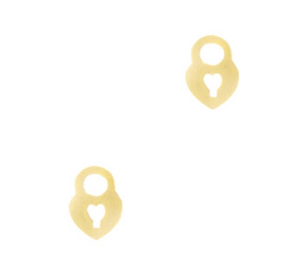 Stainless steel ( RVS ) lock heart goud 