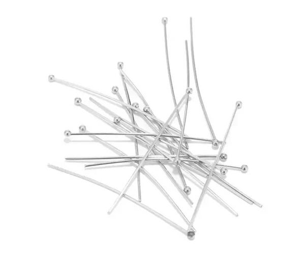 Stainless steel nietstift met bolletje zilver