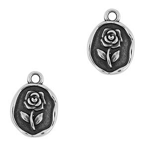 DQ bedel roses antiek zilver