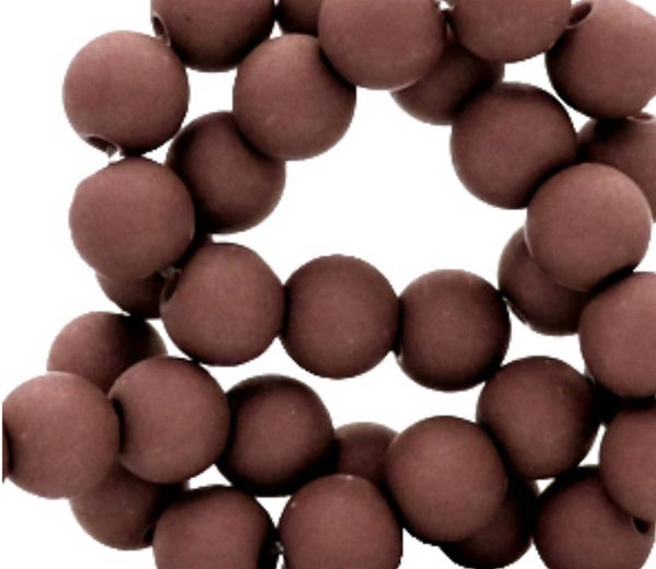 4mm Acryl kralen matt fired brick brown