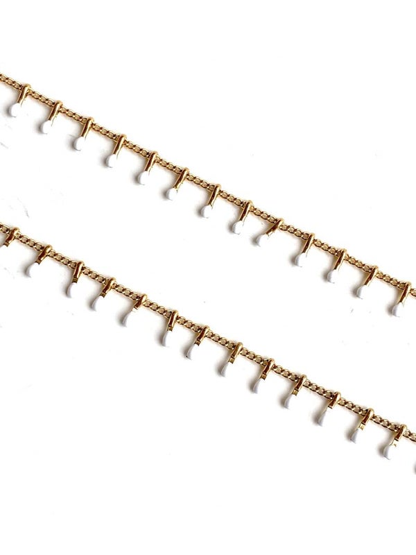 Stainless steel jasseron color beads White - Gold