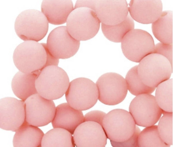 6mm Acryl kralen matt salmon pink 