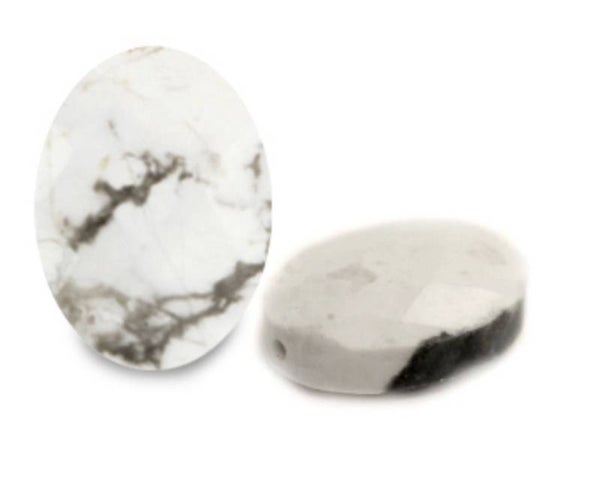 Natuursteen facet ovaal marble white.
