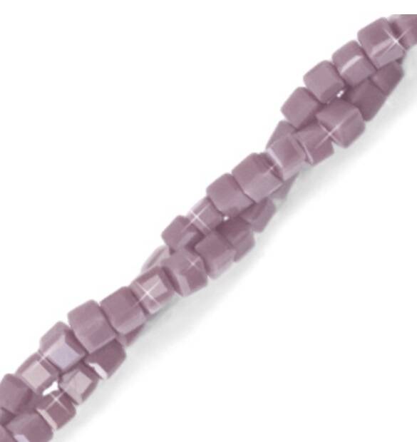 Facet kralen top quality cube 2x2mm Lavender purple-pearl shine coating