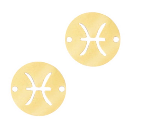 Stainless steel ( Rvs ) tussenstuk Vissen Goud 