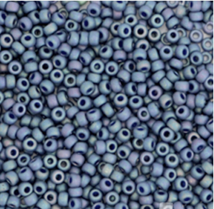 Miyuki rocailles 11-4703 Opaque glazed frosted rainbow bayberry blue 11-4703