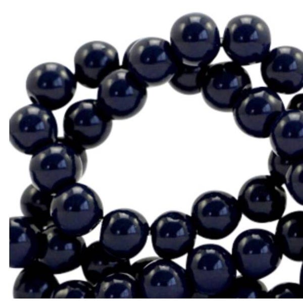 Glaskralen 4 mm opaque Dark blue