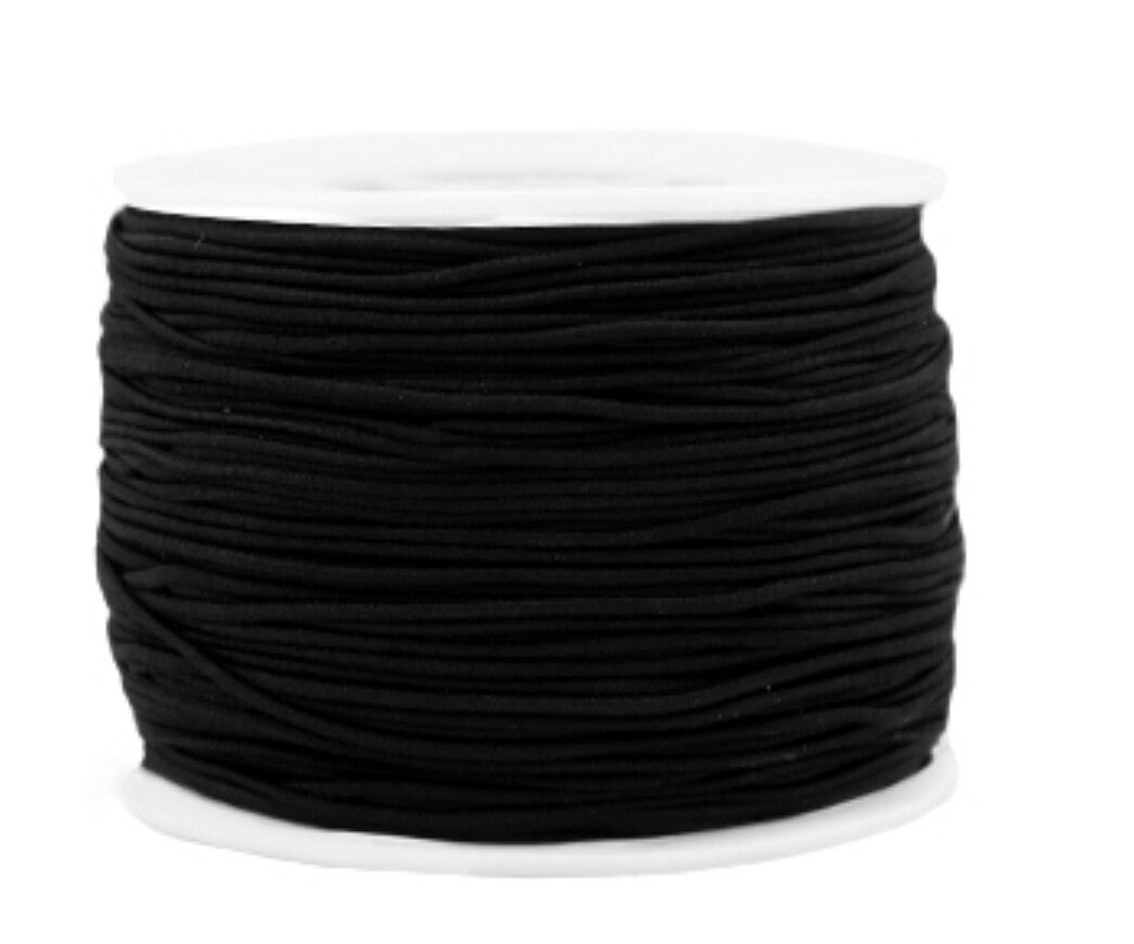 Gekleurd elastisch draad 1,2mm zwart