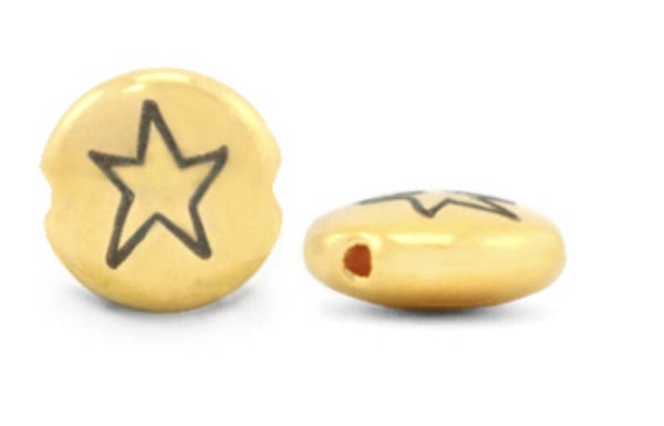 DQ metaal kraal Ster 7mm goud 