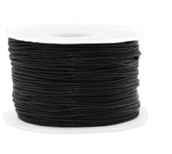 Waxkoord 1.0 mm black