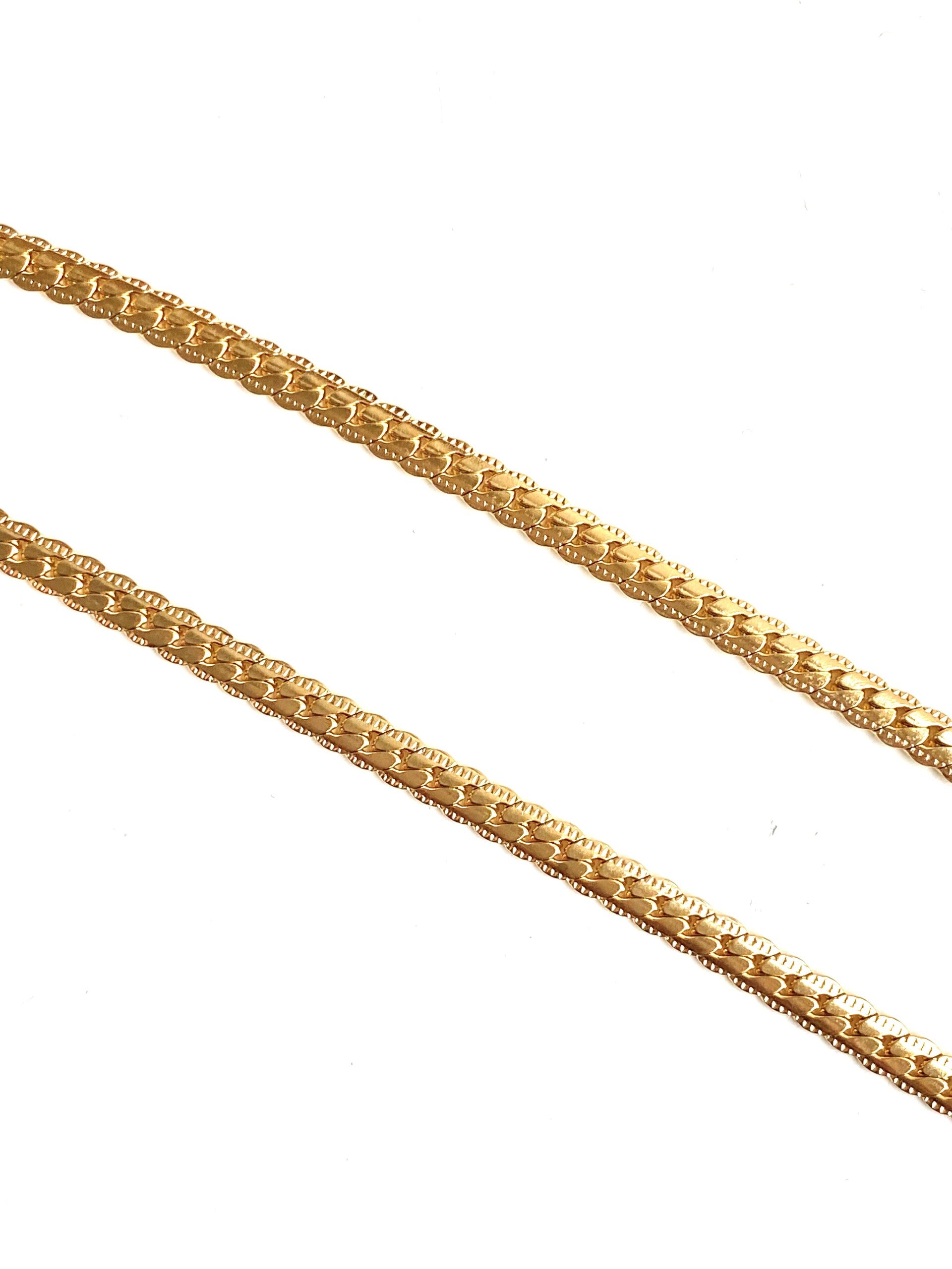 Stainless steel Jasseron snake skin Goud