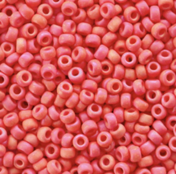 Miyuki rocailles 8/0 3mm Opaque matte vermilion red 8-407FR