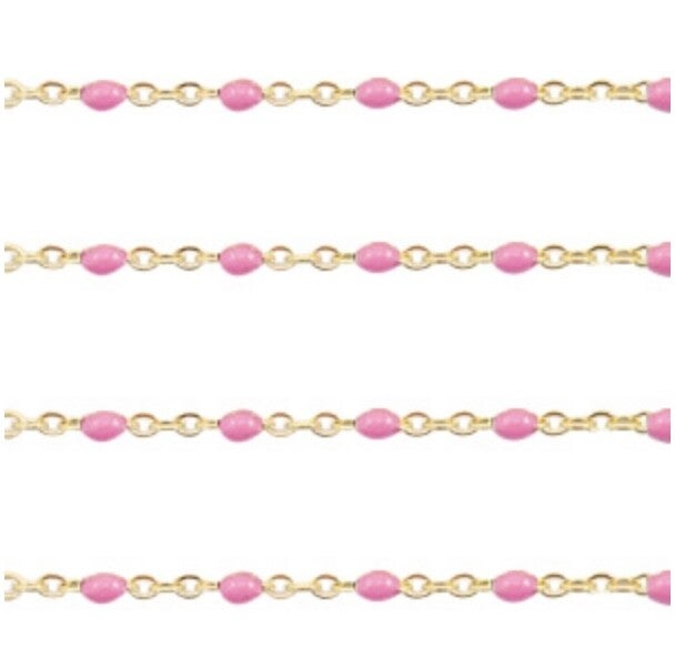 Stainless steel bolletjes jasseron goud - roze