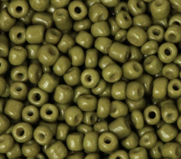 Rocailles 8/0 3mm olive green