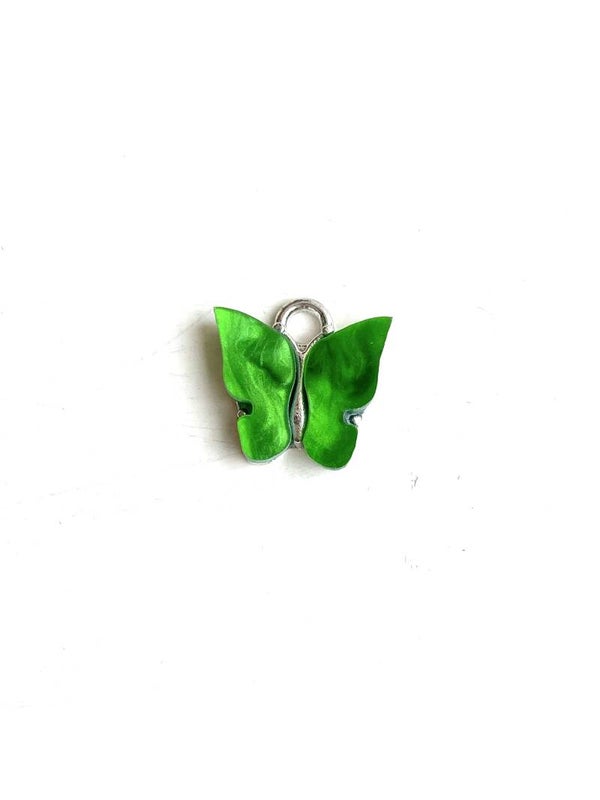 Bedel / hanger Butterfly Green - Silver
