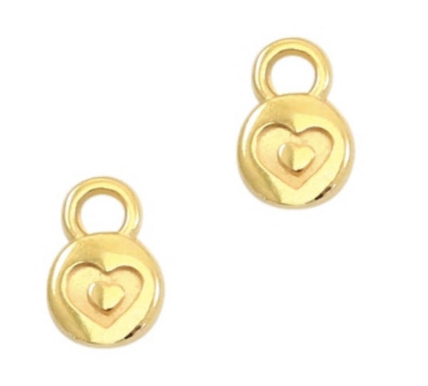 DQ bedel / hanger muntje hart goud