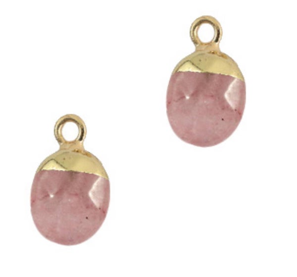 Natuursteen hanger drops Dove pink 