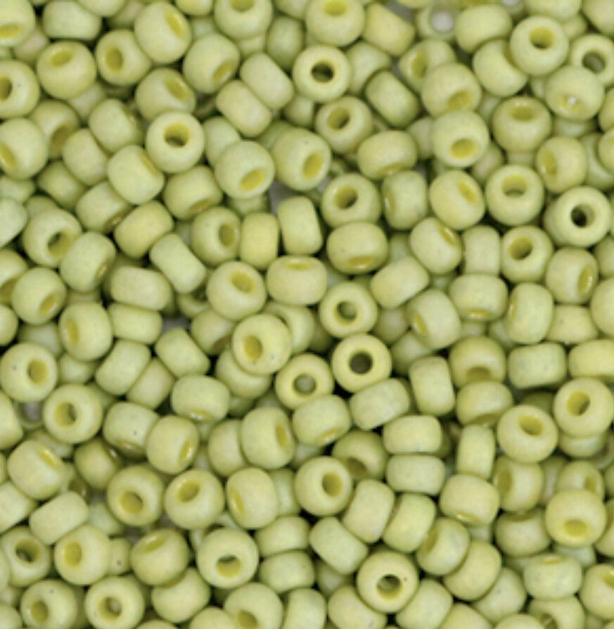 Miyuki rocailles 2mm Opaque glazed frosted rainbow olive green 11-4697