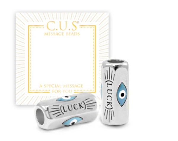 C.U.S. DQ Message beads Luck & evil eye Zilver