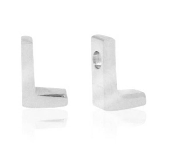 Stainless steel kraal / Hanger Letter L Zilver 