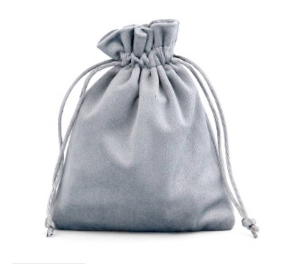Velvet Sieradenzakje 12x15cm Grey