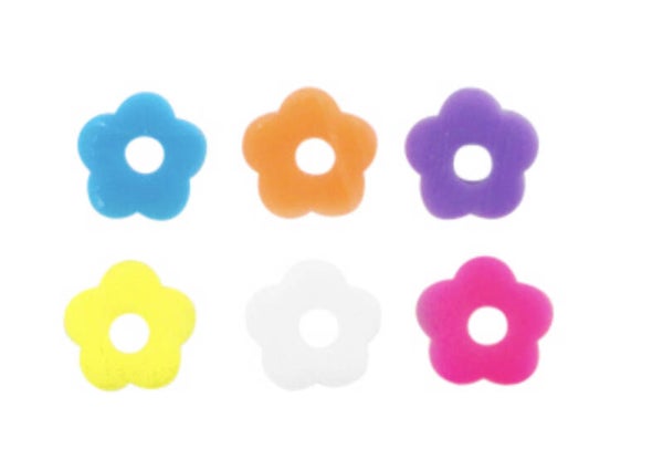 Flower kralen polymeer 6mm multicolour