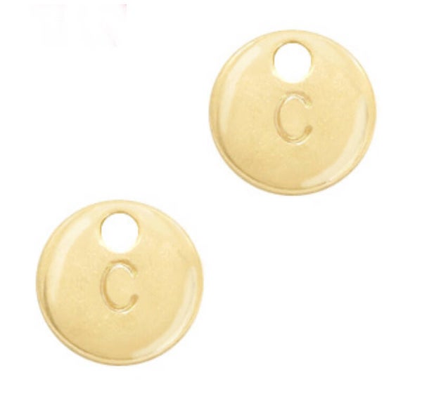 Metaal bedel initial C Goud (nikkelvrij)