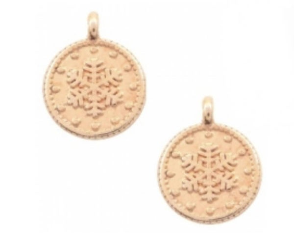 DQ bedel / hanger snowflake Rosé goud