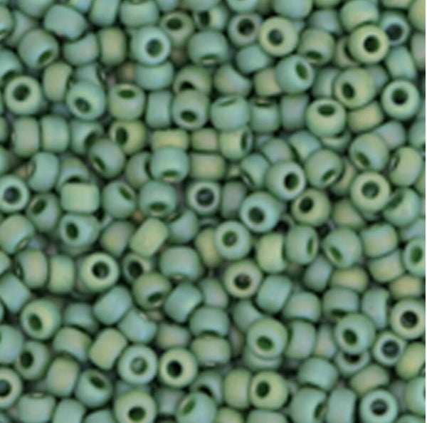 Miyuki rocailles 2mm Opaque glazed frosted turtle green 11-4699