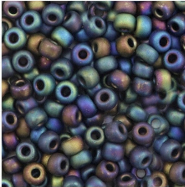 Miyuki 6/0 4mm rocailles Opaque matte AB black 6-401fr