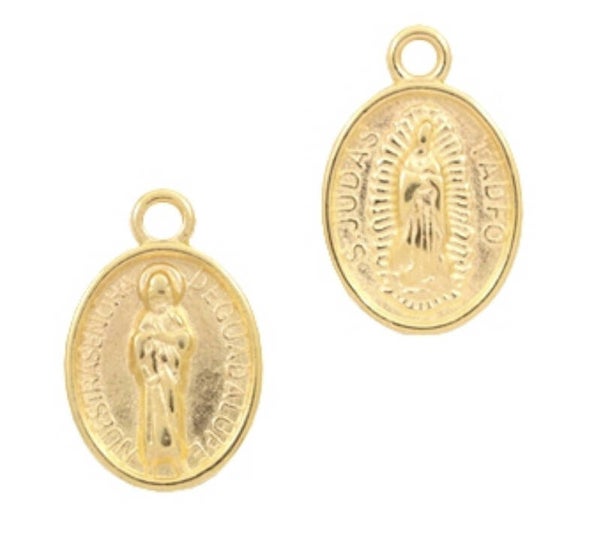 DQ metaal gold plated Maria ovaal 11x14mm