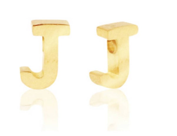 Stainless steel kraal / Hanger Letter J Goud