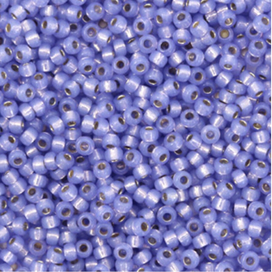 Miyuki rocailles 11/649 2mm silverlined alabaster dyed violet purple