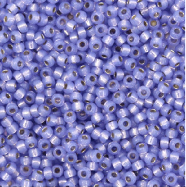 Miyuki rocailles 11/649 2mm silverlined alabaster dyed violet purple