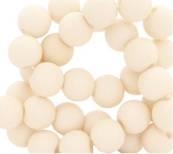 4mm Acryl kralen matt vanilla beige 
