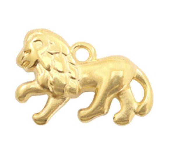 DQ bedel Leeuw metaal goud. Nikkelvrij 
