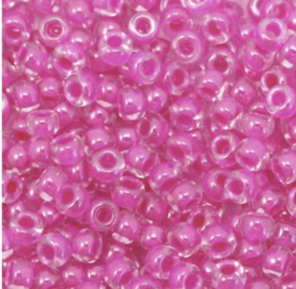 Miyuki rocailles 8/0 3mm Fuchsia lined crystal 8-209