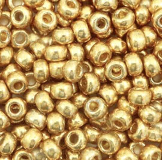 Miyuki 6/0 4mm rocailles Duracoat galvanized gold 6-4202