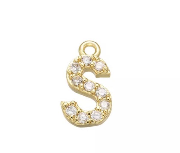 Bedel zirkonia Letter S goud.