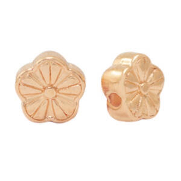 DQ kralen flower rosé goud