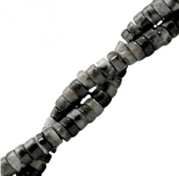 Natuursteen kralen disc 4mm Black anthracite