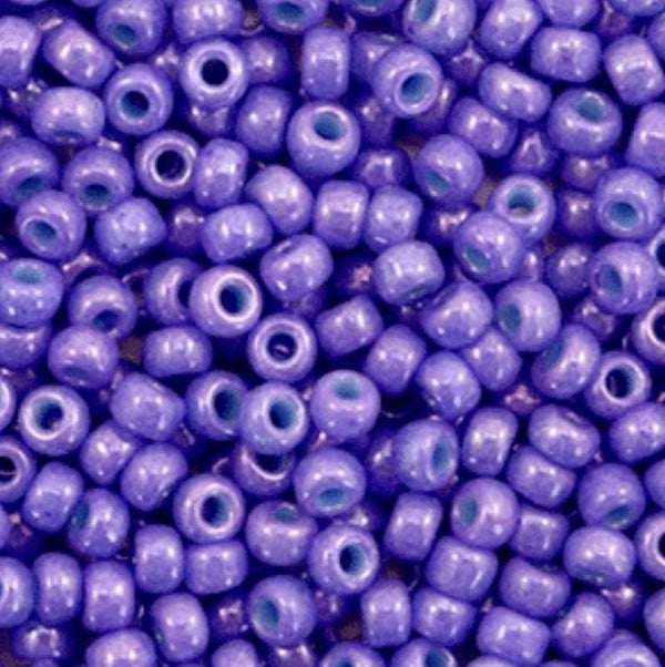 Miyuki rocailles 8/0. 3mm Opaque dyed bright purple 8-1477