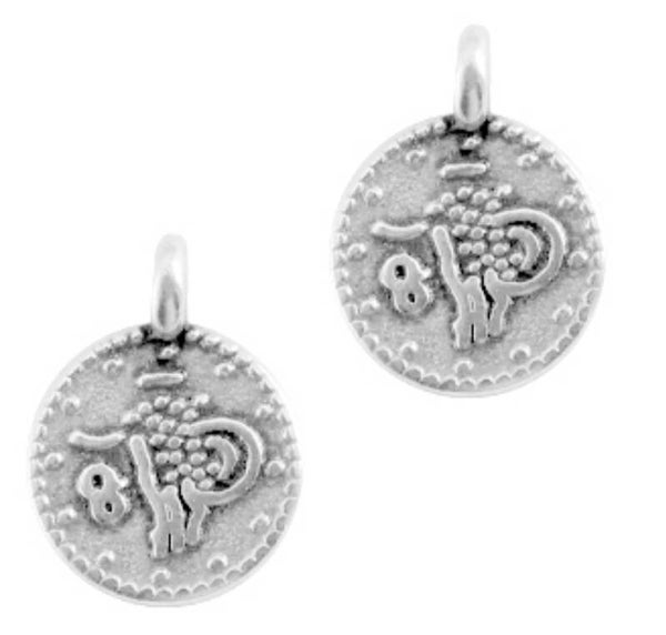 DQ metalen bedels muntjes zilver (nikkelvrij)