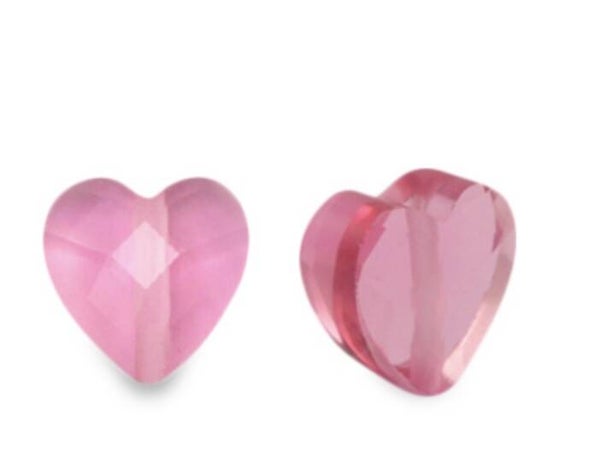 Facet fashion kralen hart Indian pink