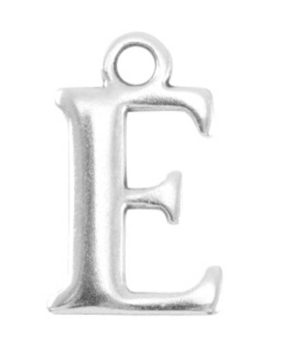 DQ initial bedel/ hanger E zilver 