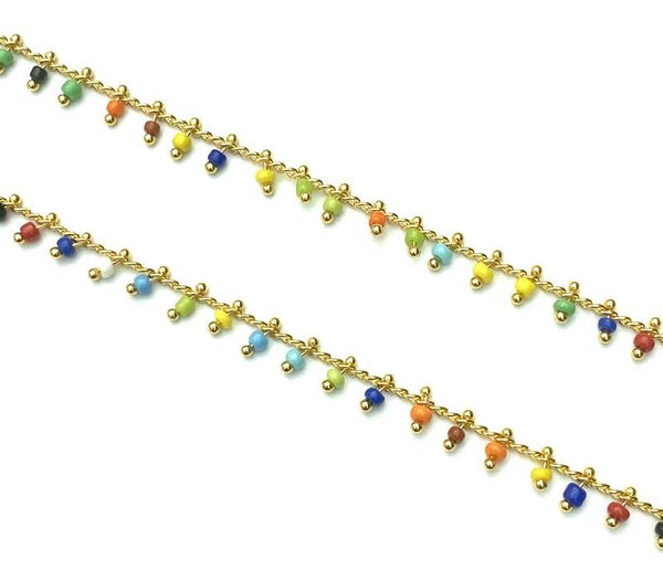 Stainless steel jasseron beads color